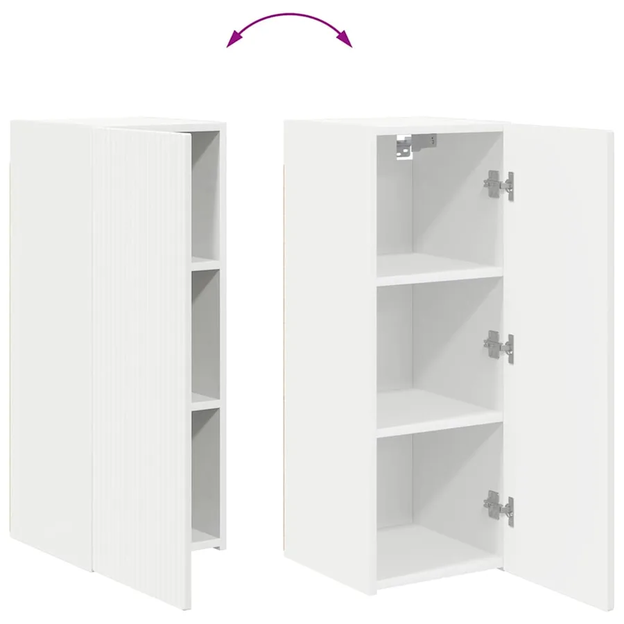 Meuble TV mural Blanc 30 x 31 x 80 cm Bois d'ingénierie - 11