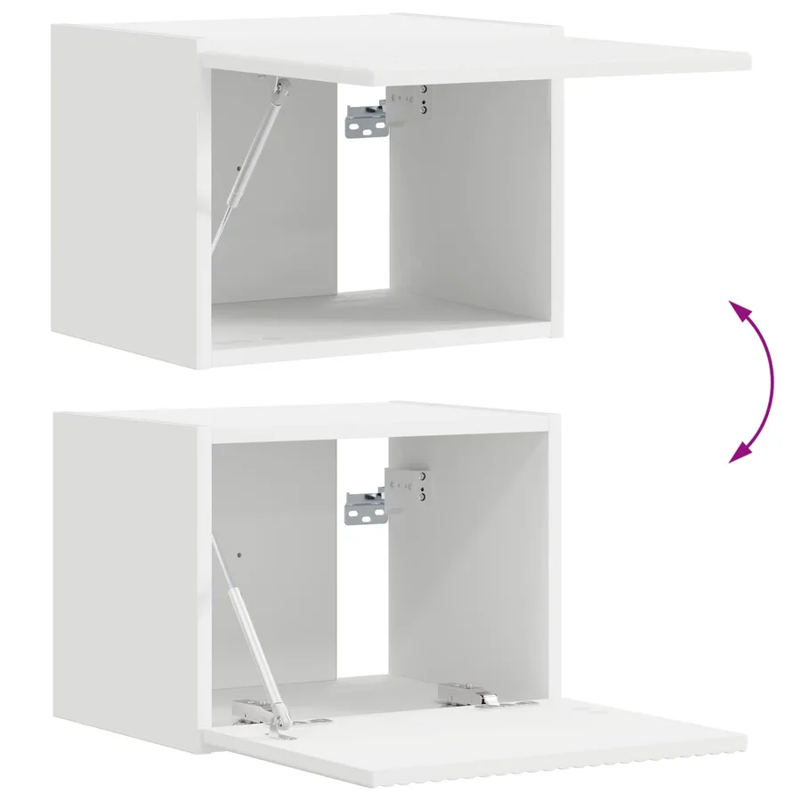 Ensemble meuble TV Montage mural 5 pcs Blanc Bois d'ingénierie - 15