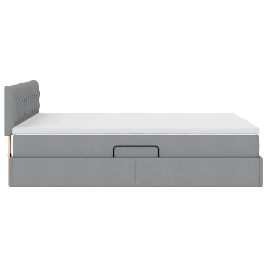 Lit avec rangement et matelas Gris clair 140 x 190 cm - 10