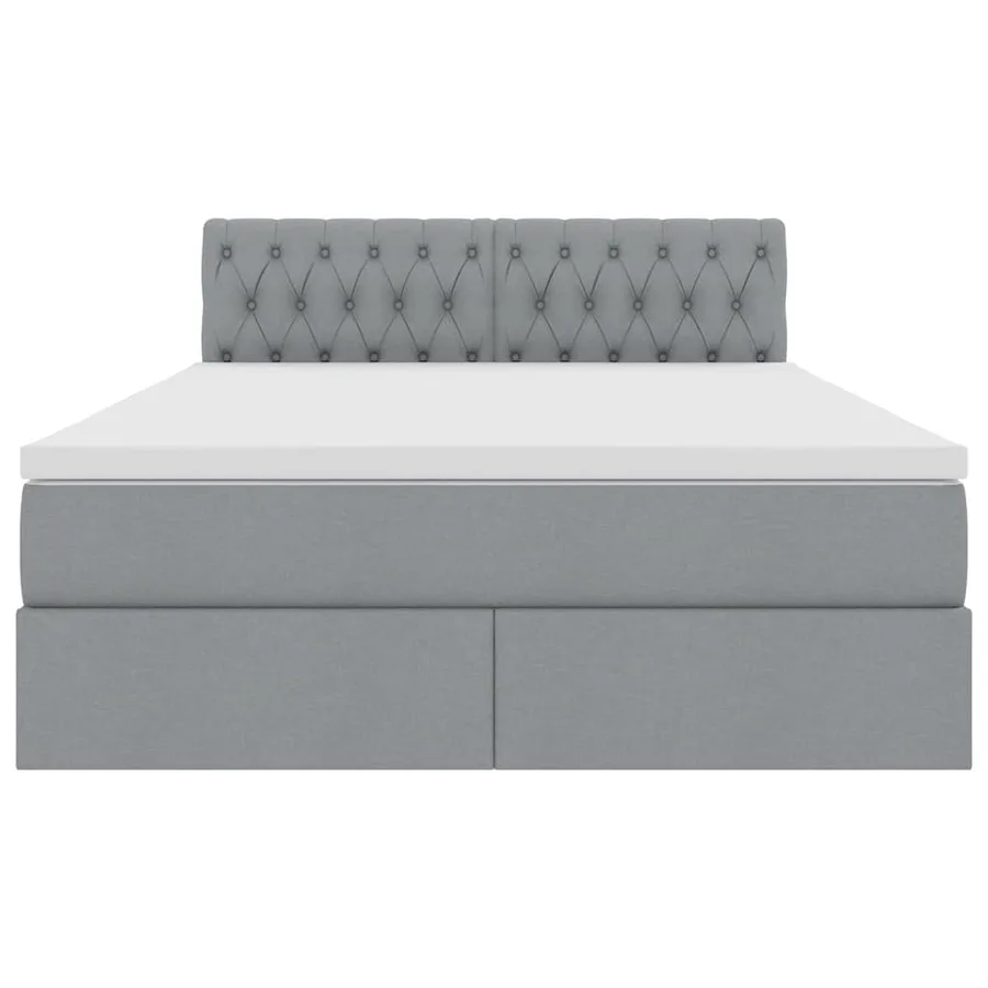 Lit avec rangement et matelas Gris clair 140 x 190 cm - 7