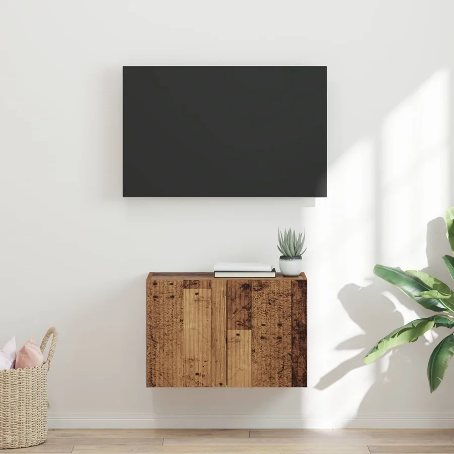 Meuble TV mural Bois Ancien 59,5 x 31 x 40 cm Bois d'ingénierie