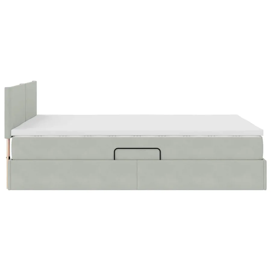 Lit de rangement LED avec matelas Gris clair 140 x 190 cm - 11