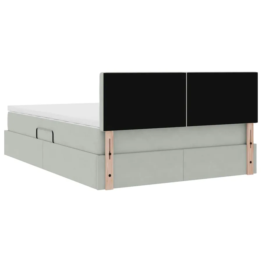 Lit de rangement LED avec matelas Gris clair 140 x 190 cm - 12