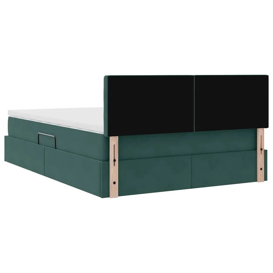 Lit de Rangement avec matelas Vert foncé 140 x 190 cm Velours - 8