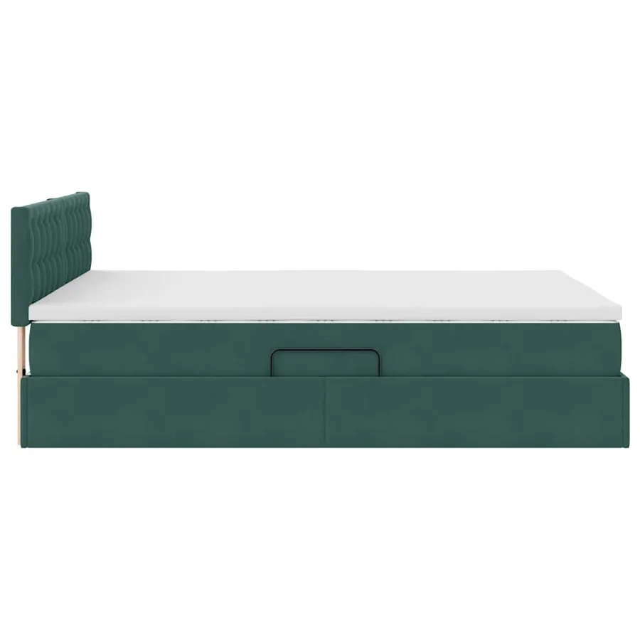 Lit de Rangement avec matelas Vert foncé 140 x 190 cm Velours - 9