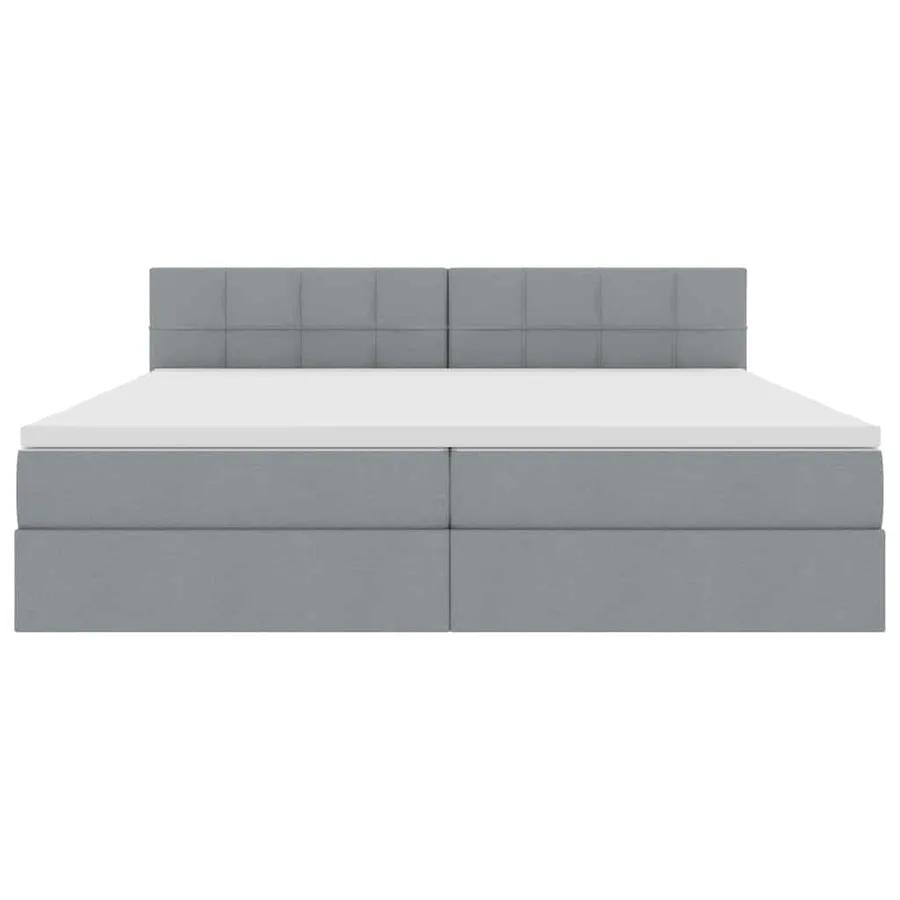 Lit de rangement LED avec matelas Gris clair 200 x 200 cm Tissu - 7