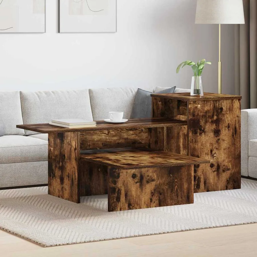 Table console Chêne fumé 91,5 x 35 x 38,5 cm Bois d'ingénierie