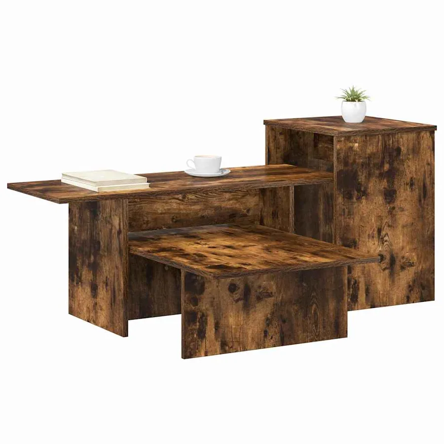 Table console Chêne fumé 91,5 x 35 x 38,5 cm Bois d'ingénierie - 3