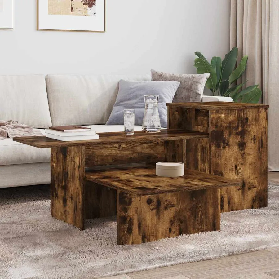 Table console Chêne fumé 91,5 x 35 x 38,5 cm Bois d'ingénierie - 4