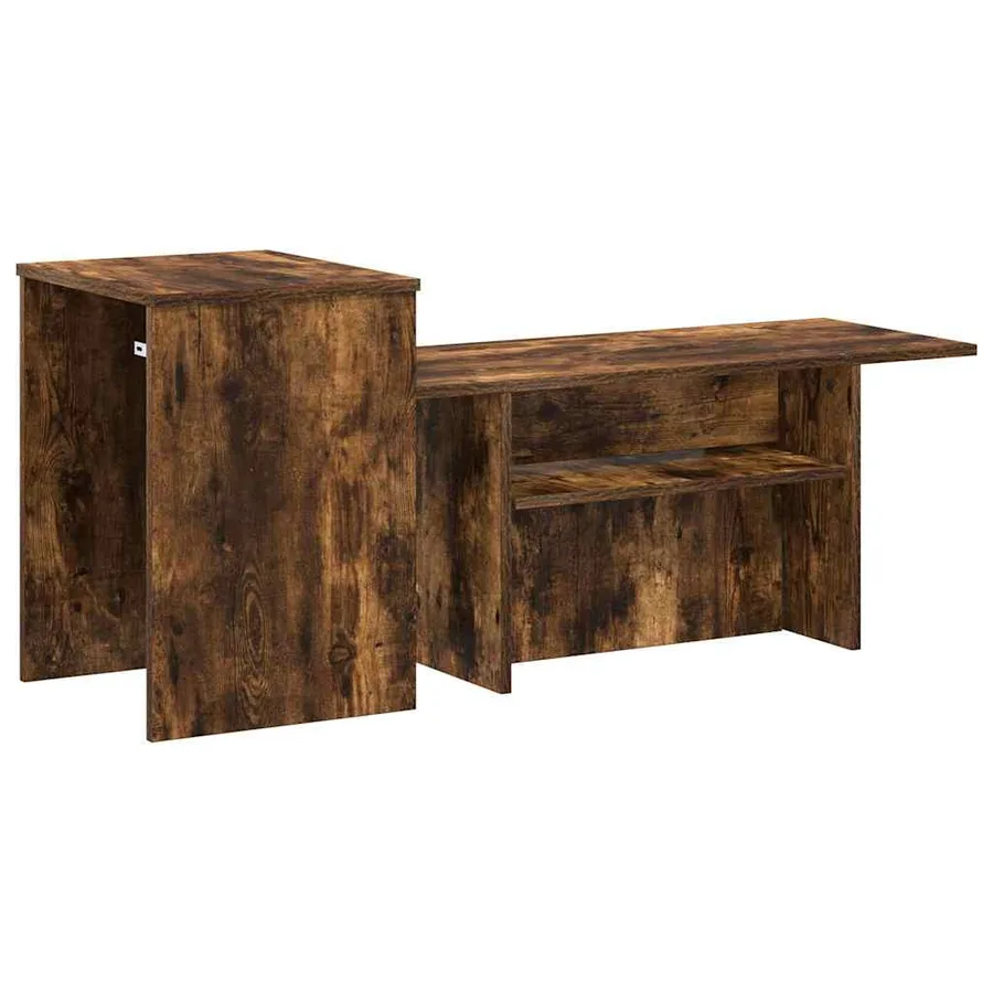 Table console Chêne fumé 91,5 x 35 x 38,5 cm Bois d'ingénierie - 7