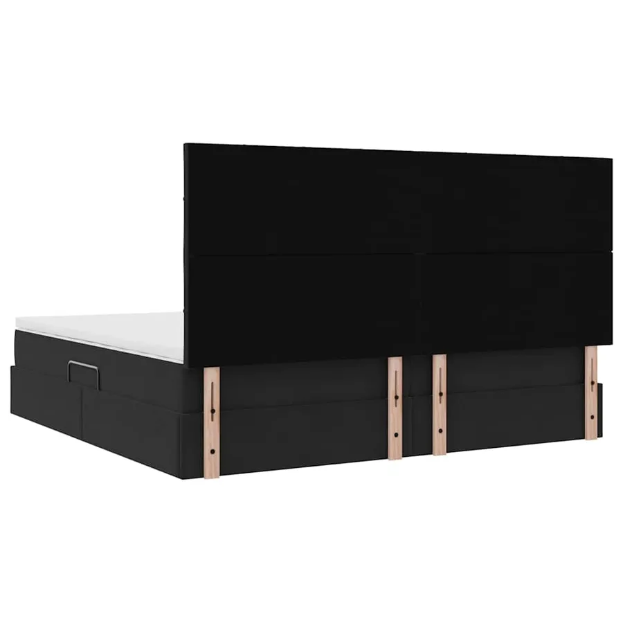 Lit de rangement LED avec matelas Noir 200 x 200 cm Velours - 12