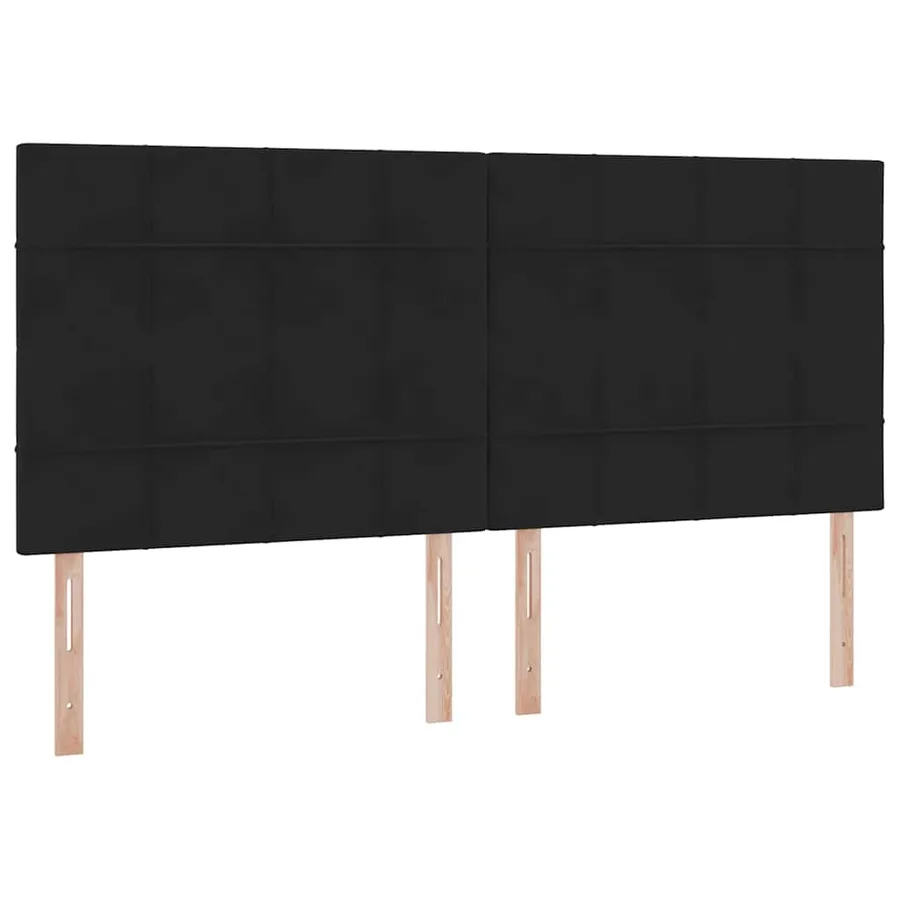 Lit de rangement LED avec matelas Noir 200 x 200 cm Velours - 8