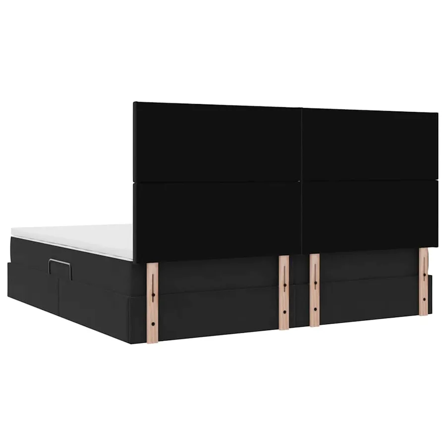 Lit avec rangement et matelas Noir 200 x 200 cm Velours - 11