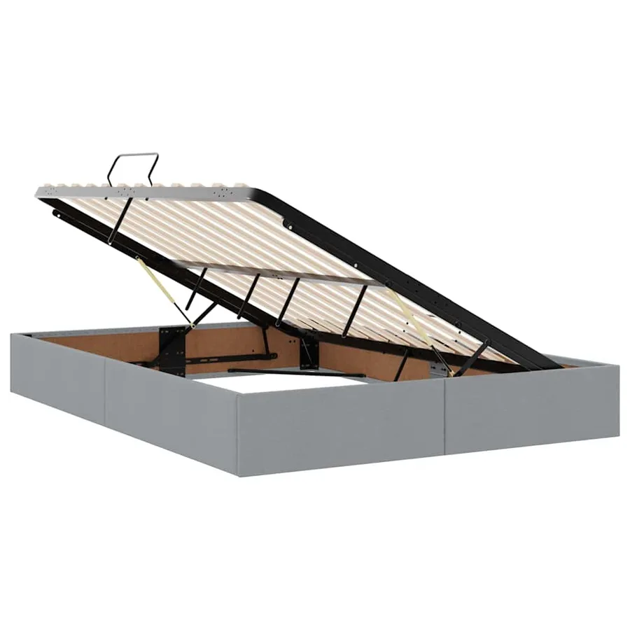 Lit de rangement LED avec matelas Gris clair 140 x 190 cm Tissu - 7