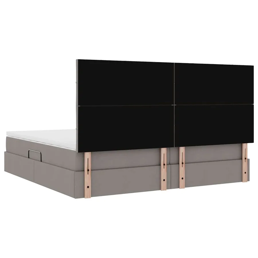 Lit de rangement LED avec matelas Taupe 200 x 200 cm Tissu - 12