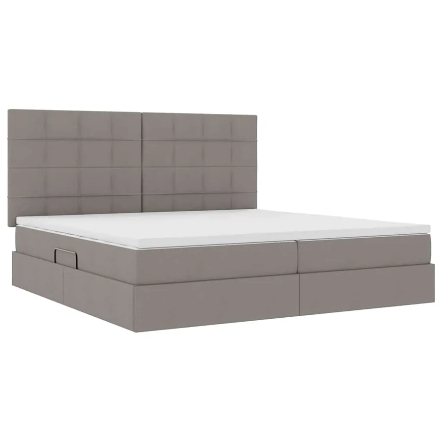 Lit de rangement LED avec matelas Taupe 200 x 200 cm Tissu - 6