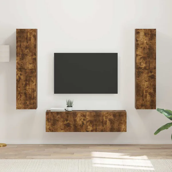 Ensemble meuble TV 6 pcs Chêne fumé Bois d'ingénierie