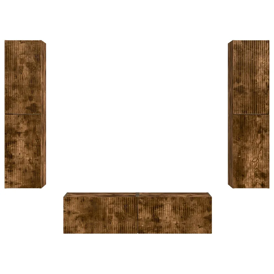 Ensemble meuble TV 6 pcs Chêne fumé Bois d'ingénierie - 7