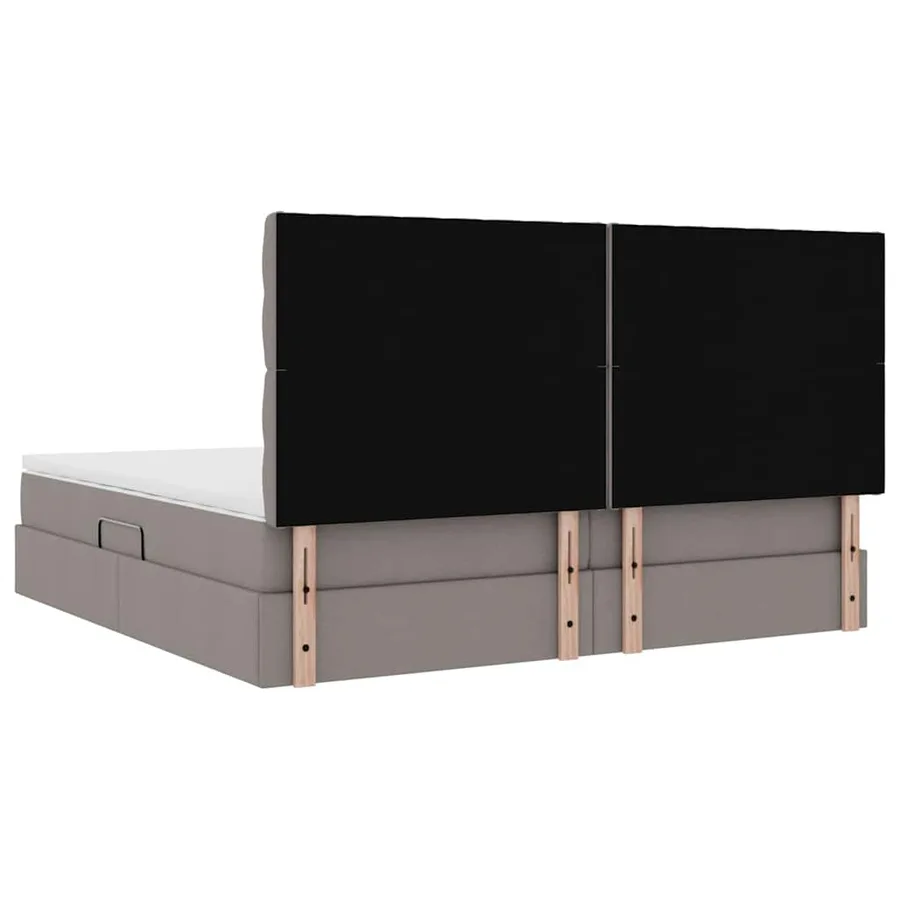 Lit de rangement LED avec matelas Taupe 200 x 200 cm Tissu - 10