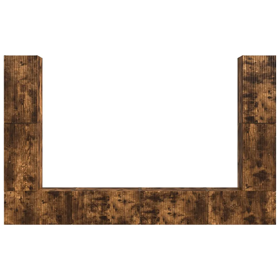 Ensemble meuble TV 8 pcs Chêne fumé Bois d'ingénierie - 7