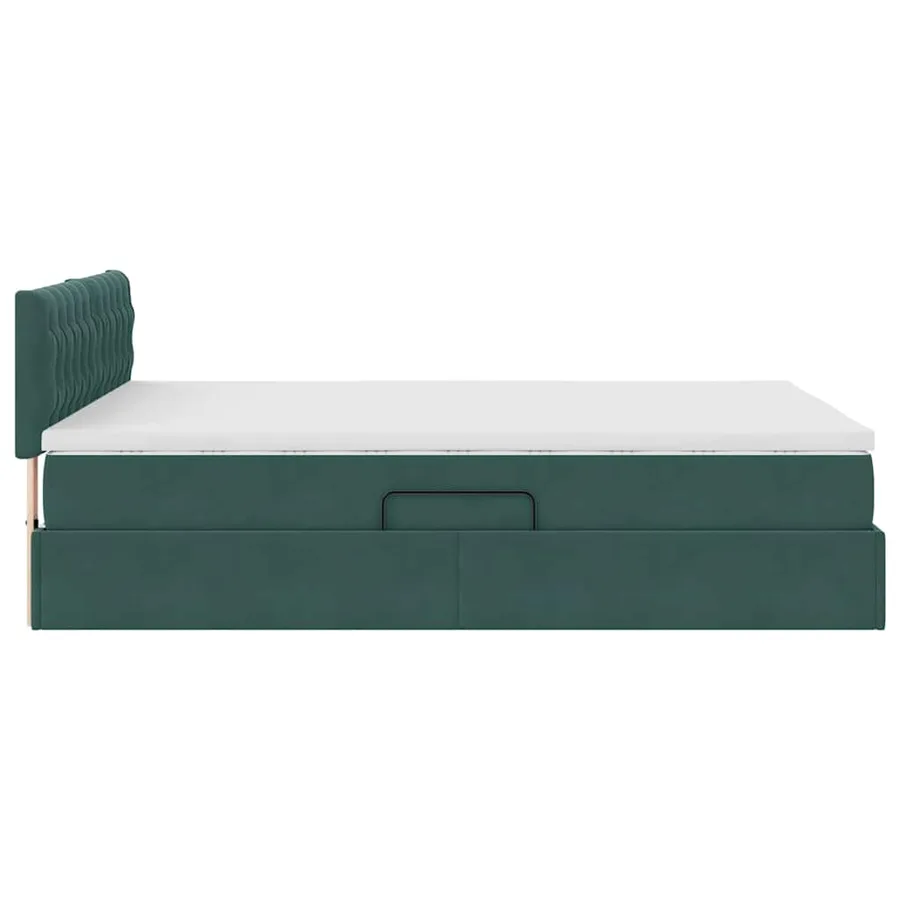 Lit de rangement LED avec matelas Vert foncé 140 x 190 cm - 11