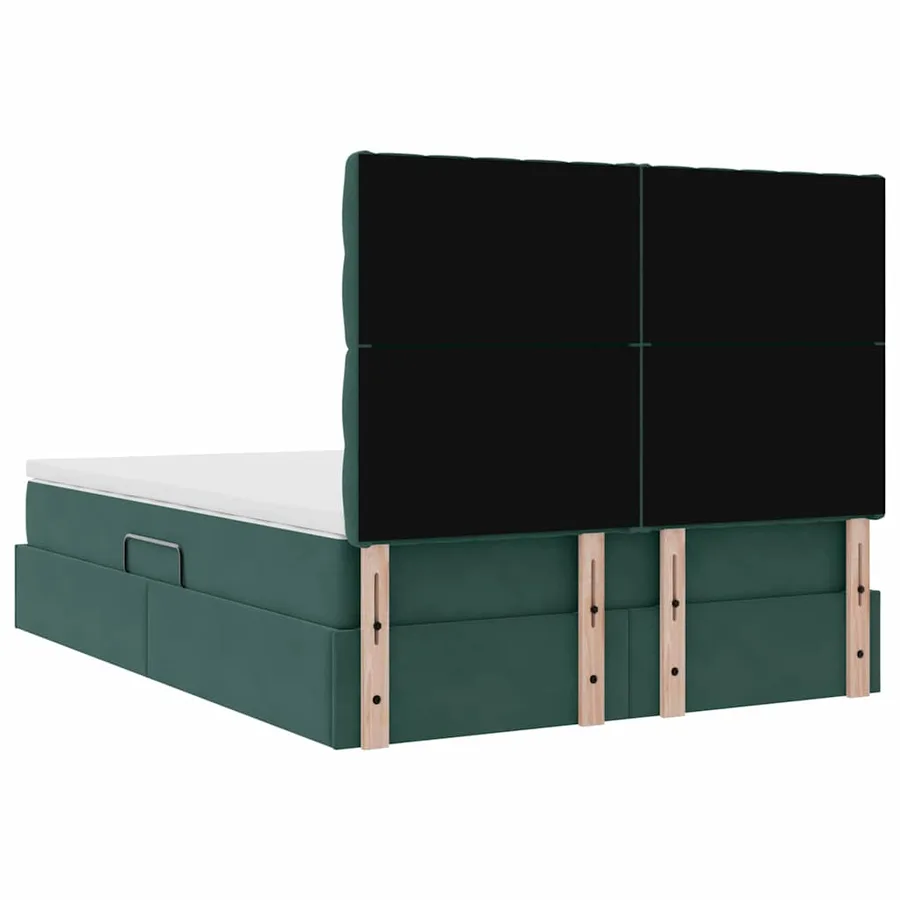 Lit de rangement LED avec matelas Vert foncé 140 x 190 cm - 12