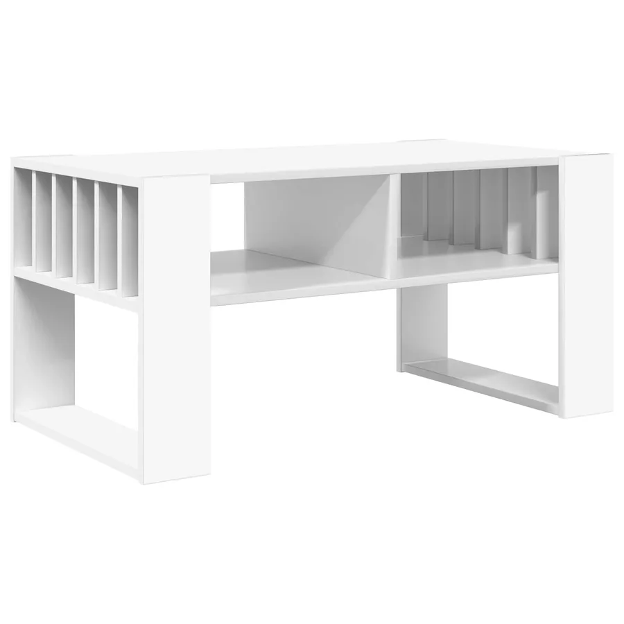 Table basse Blanc 92 x 49,5 x 45 cm Bois d'ingénierie - 7