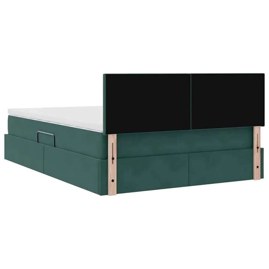 Lit de Rangement avec matelas Vert foncé 140 x 190 cm Velours - 11