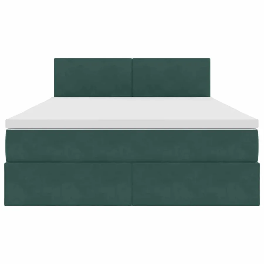 Lit de Rangement avec matelas Vert foncé 140 x 190 cm Velours - 7