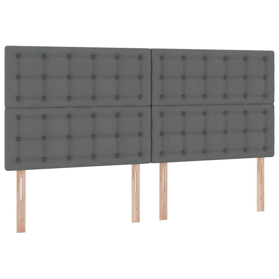 Lit de rangement LED avec matelas Gris foncé 200 x 200 cm Tissu - 10