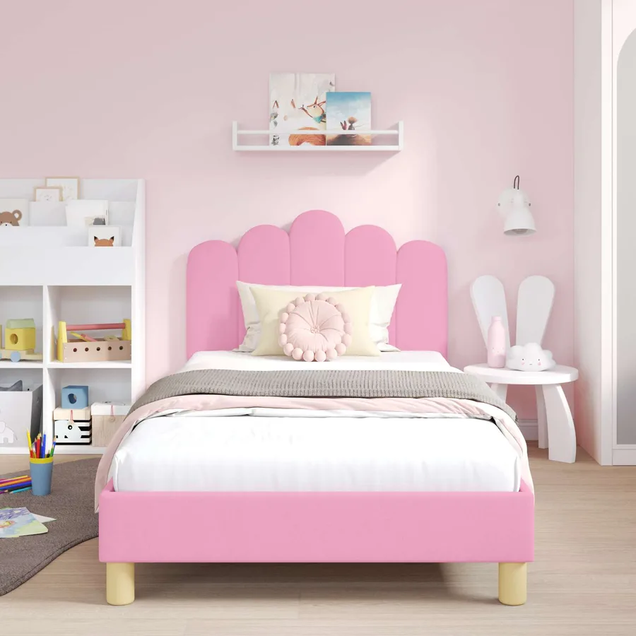 Cadre de lit pour enfants avec tête de lit Rose 90 x 200 cm - 3