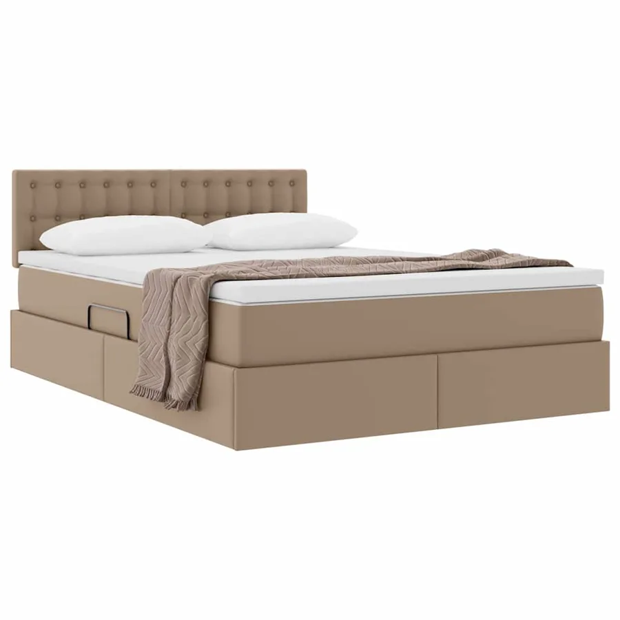 Lit avec rangement et matelas Cappuccino 140 x 190 cm - 3