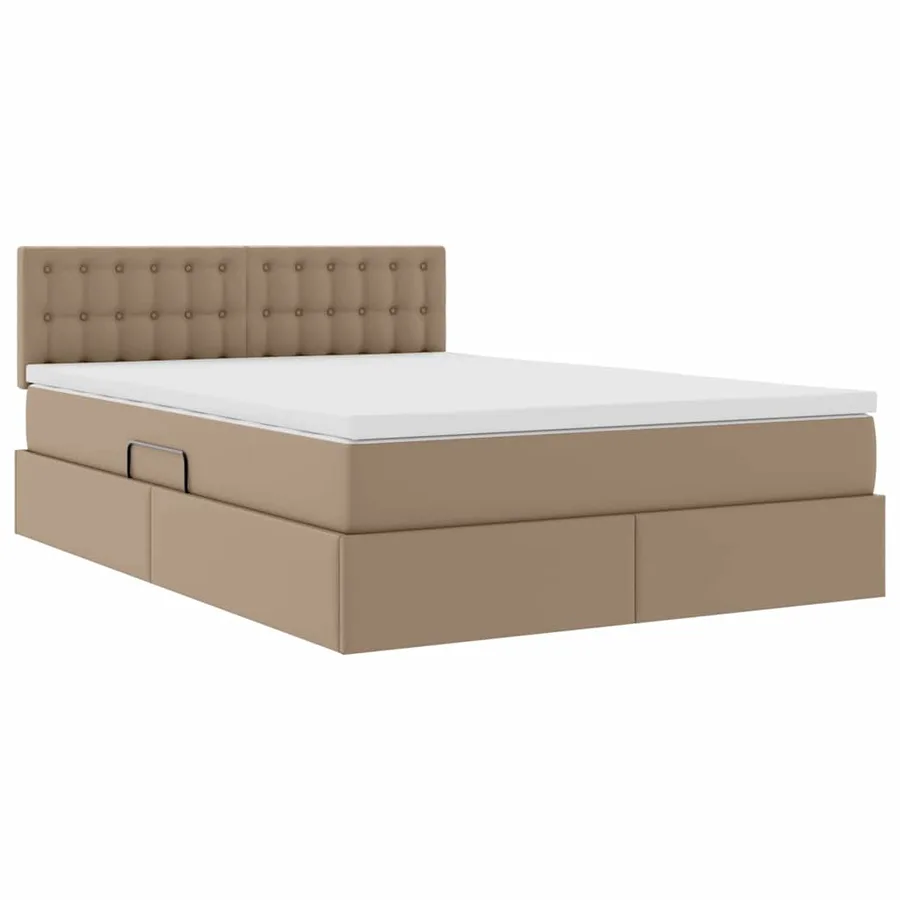 Lit avec rangement et matelas Cappuccino 140 x 190 cm - 5
