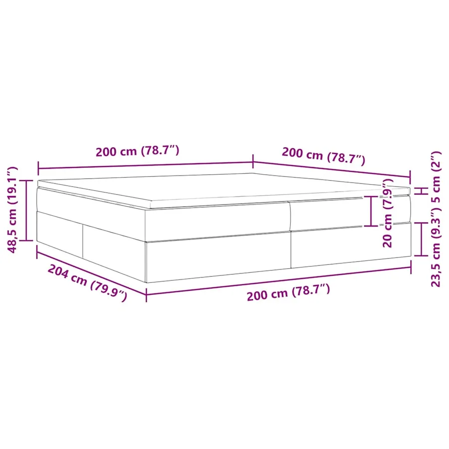Lit avec rangement et matelas Rose 200 x 200 cm Velours - 12