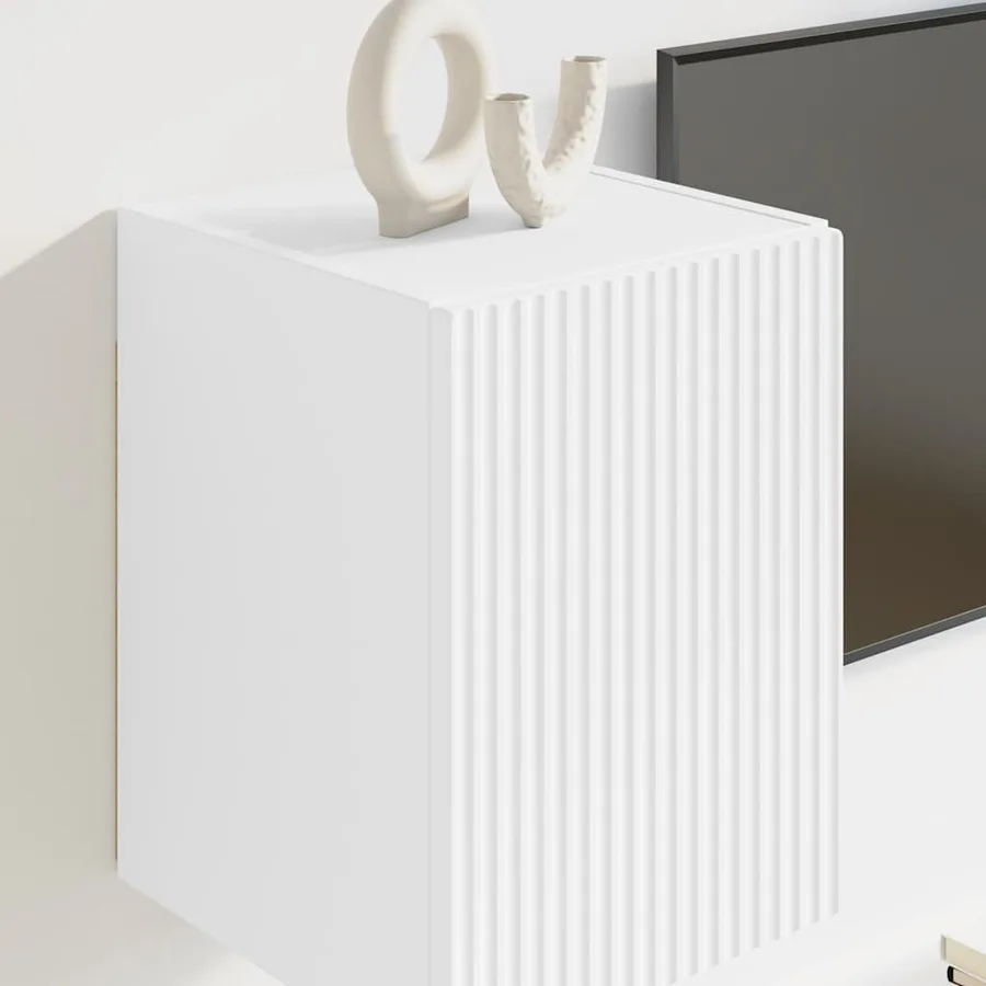 Meuble TV mural Blanc 30 x 31 x 40 cm Bois d'ingénierie - 4