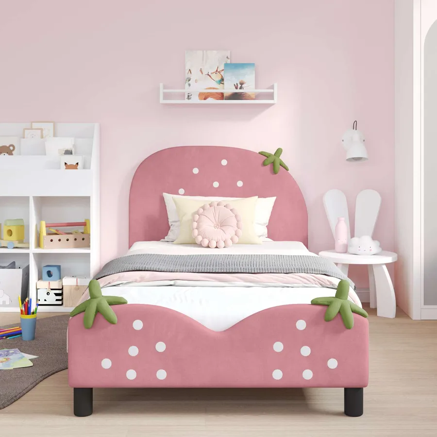 Cadre de lit pour enfants avec tête de lit Rose 80 x 200 cm - 3