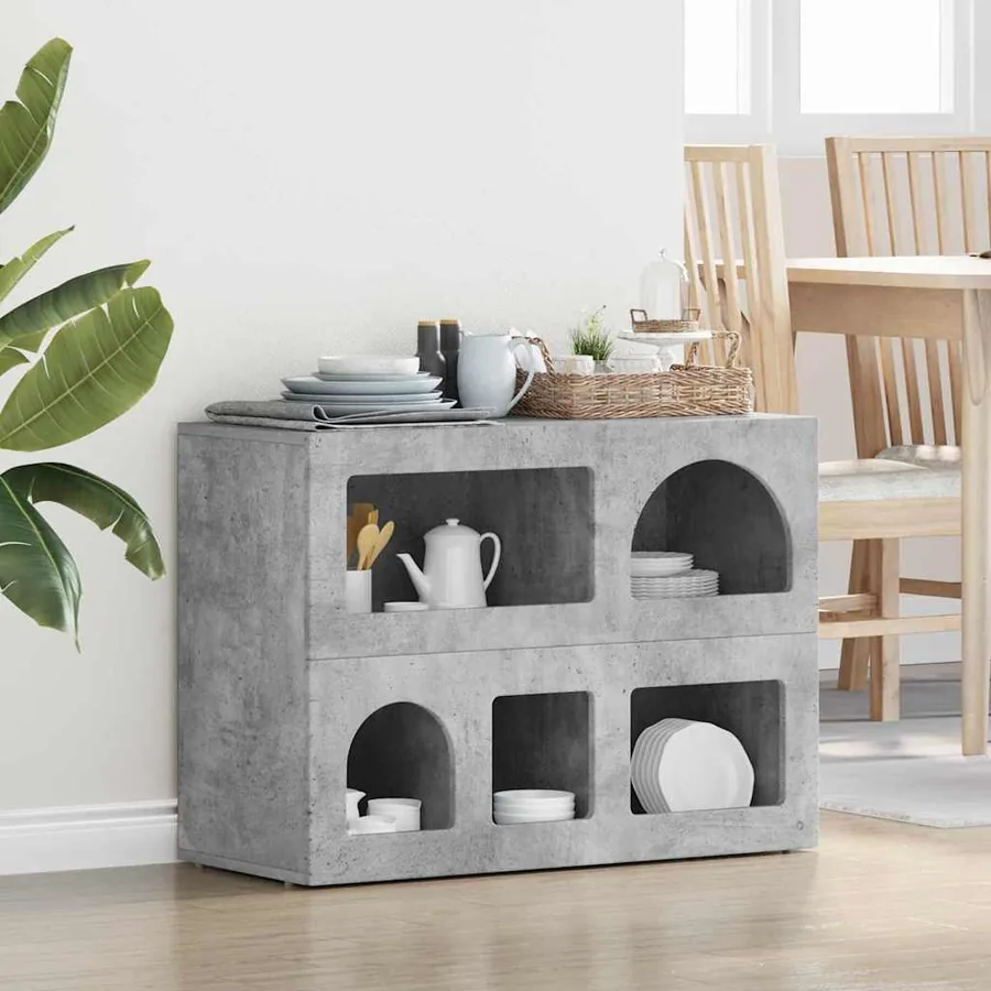 Buffet ELST Gris béton 80,5 x 35 x 59 cm Bois d'ingénierie