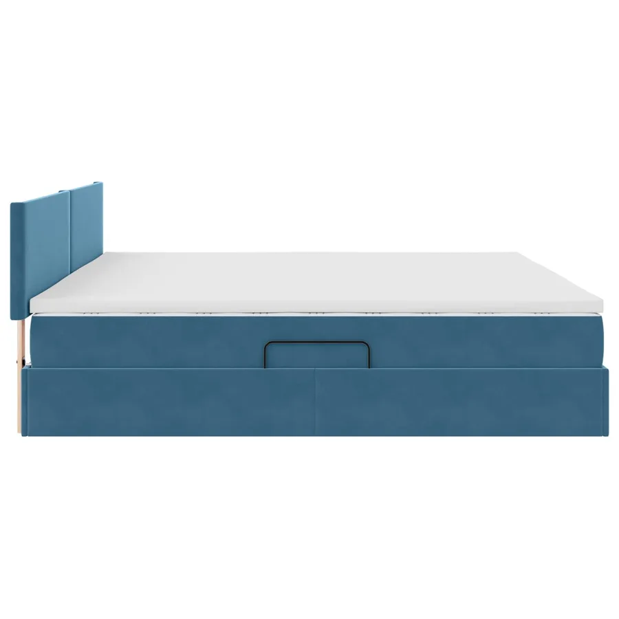 Lit de rangement LED avec matelas Bleu foncé 200 x 200 cm - 11