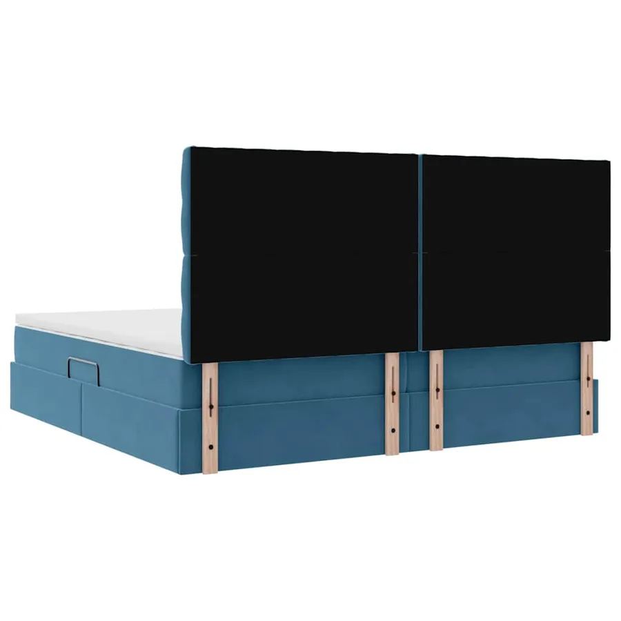 Lit de rangement LED avec matelas Bleu foncé 200 x 200 cm - 12