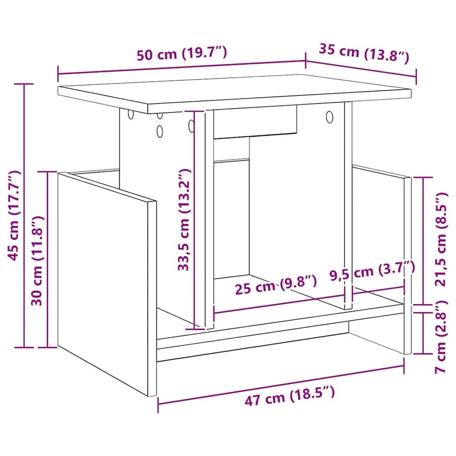 Meuble TV 2 pcs Chêne fumé 50 x 35 x 45 cm Bois d'ingénierie - 13