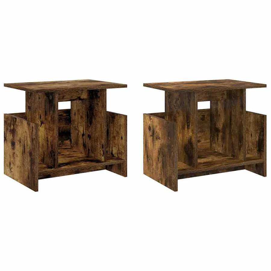 Meuble TV 2 pcs Chêne fumé 50 x 35 x 45 cm Bois d'ingénierie - 2