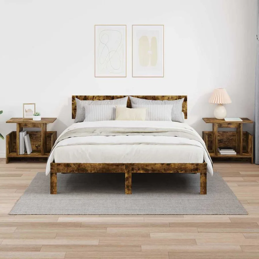 Meuble TV 2 pcs Chêne fumé 50 x 35 x 45 cm Bois d'ingénierie - 4