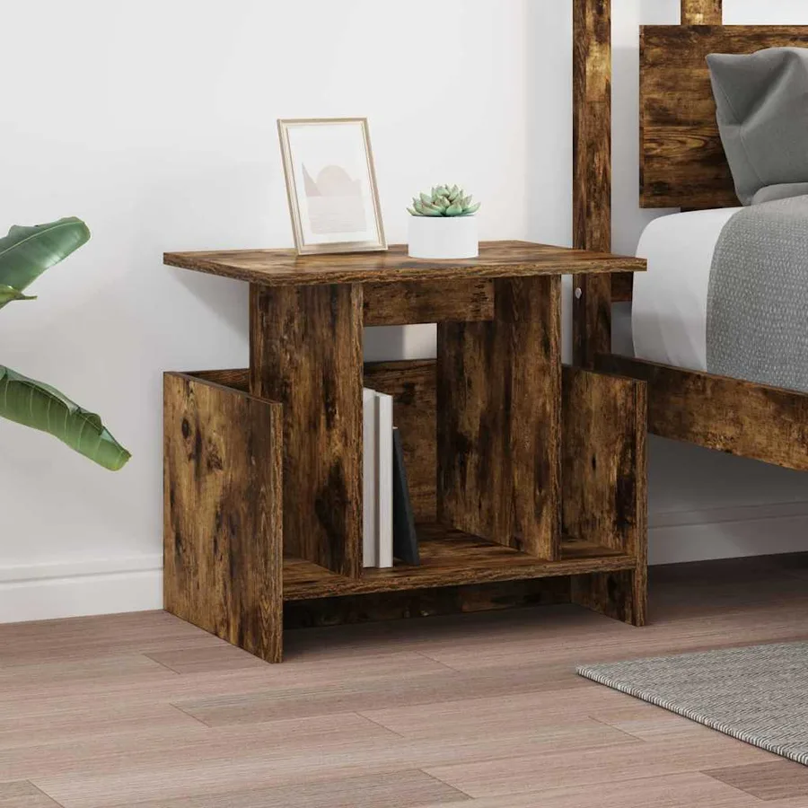 Meuble TV 2 pcs Chêne fumé 50 x 35 x 45 cm Bois d'ingénierie - 5