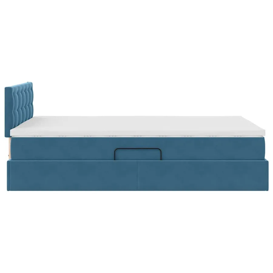 Lit de Rangement avec matelas Bleu foncé 120 x 200 cm Velours - 10