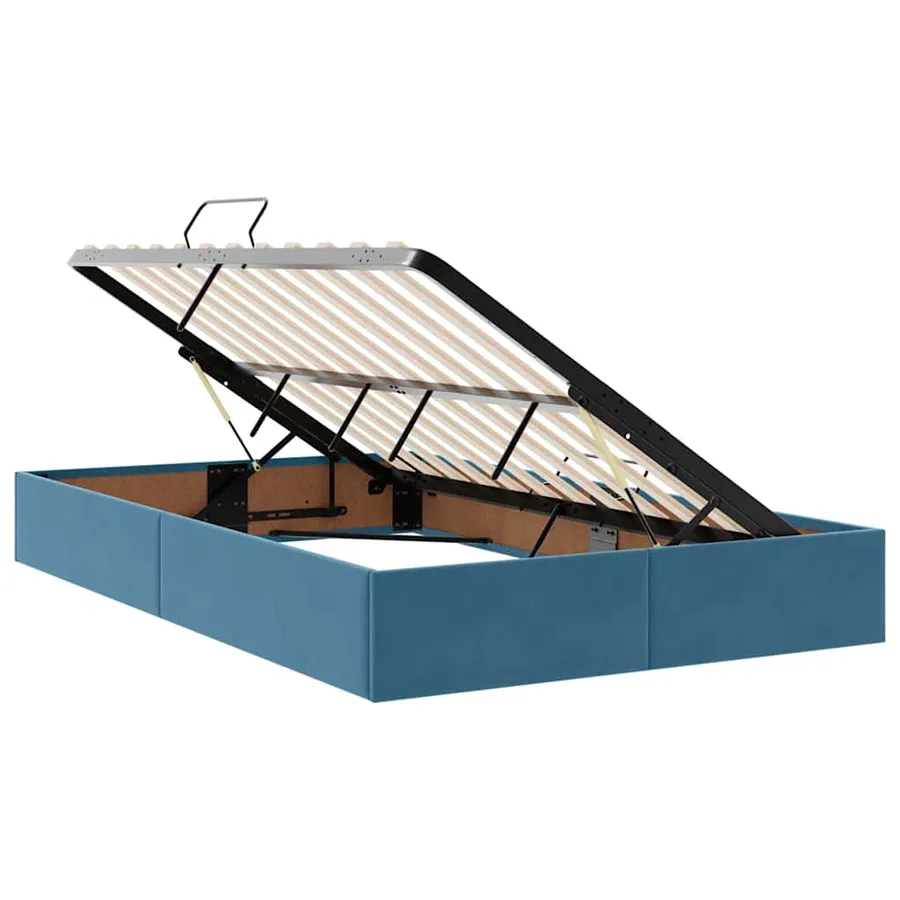 Lit de Rangement avec matelas Bleu foncé 120 x 200 cm Velours - 6