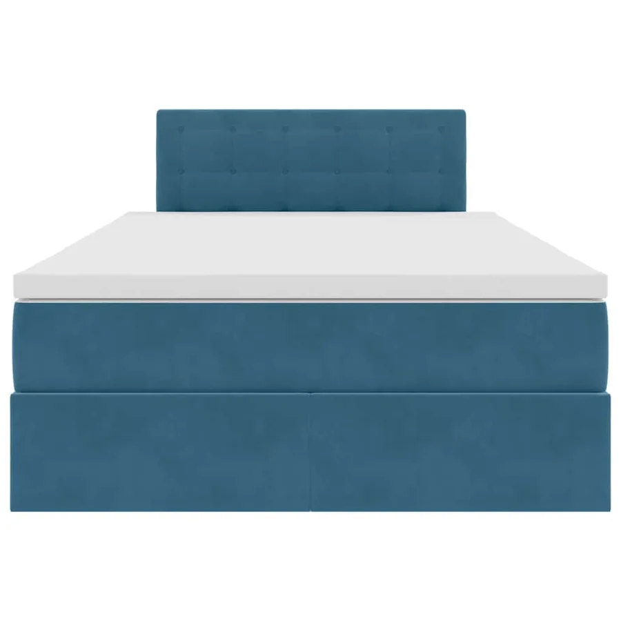 Lit de Rangement avec matelas Bleu foncé 120 x 200 cm Velours - 7