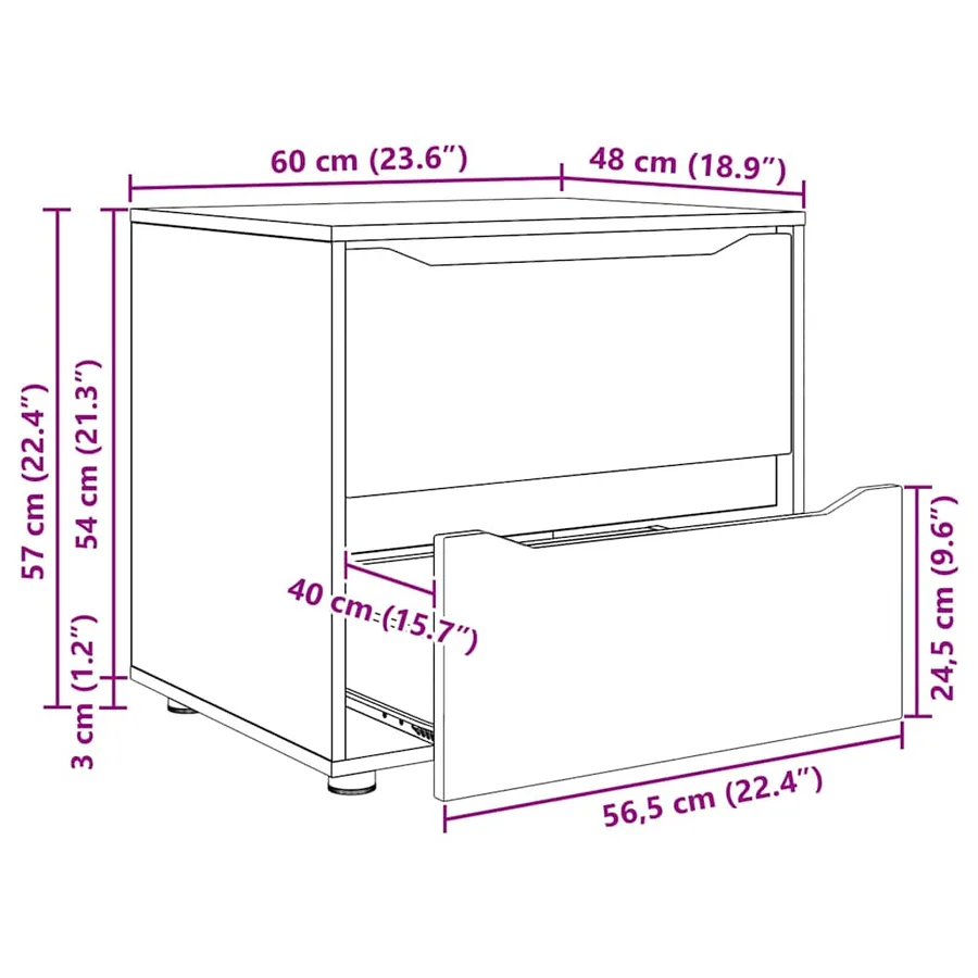 Armoire de rangement Chêne Sonoma 60 x 48 x 57 cm - 12