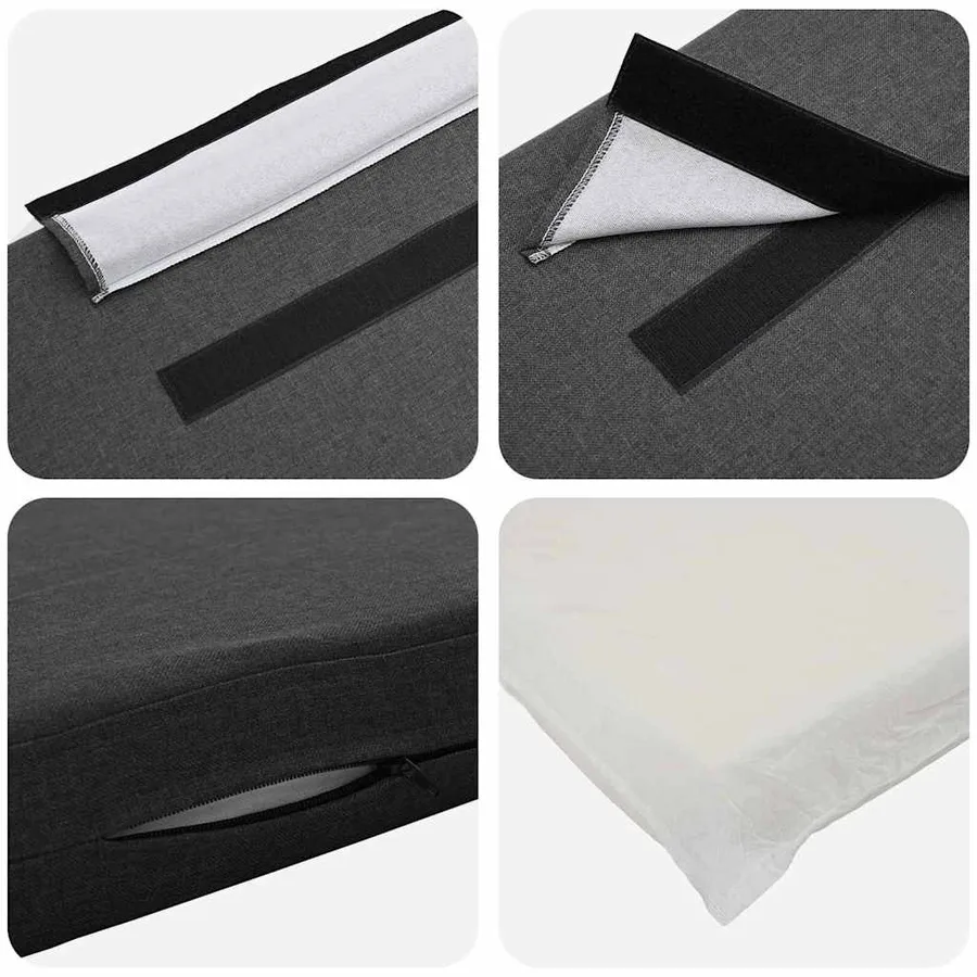 Tête de lit capitonnée Brun et gris foncé 100 cm Pin massif - 7