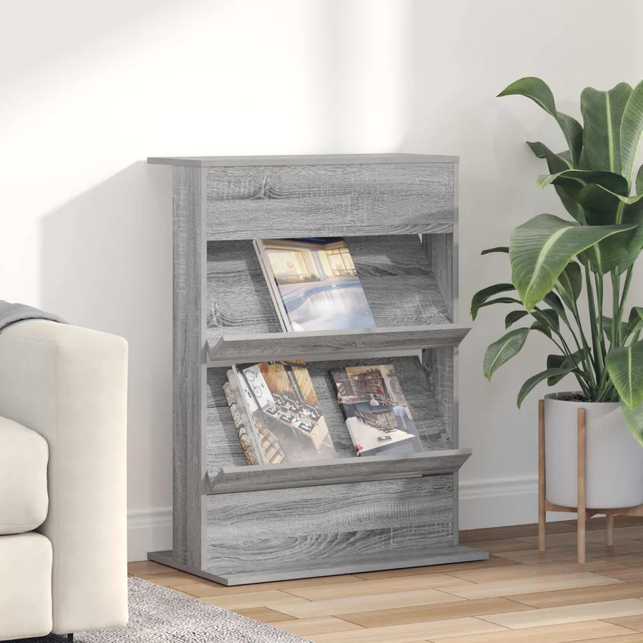 Étagère à magazines avec étagère Gris Sonoma 70 x 41 x 96 cm