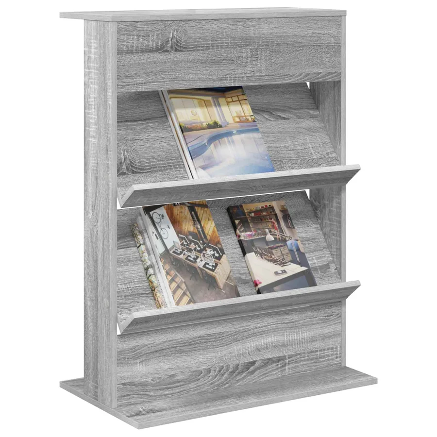 Étagère à magazines avec étagère Gris Sonoma 70 x 41 x 96 cm - 3